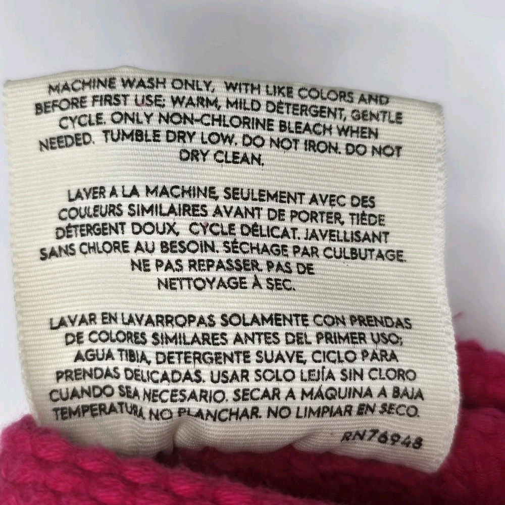 Laura Ashley 2pc Hand Towel Set Hot Pink Fuchsia Bow Embossed 16x30 OEKO-TEX New